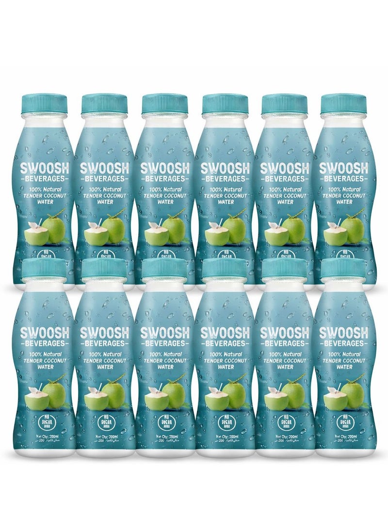 Swoosh beverages Swoosh Tender Coconut Water for Instant Energy | Enriched with Vitamins and Minerals | No Added Sugars or Flavors |  Natural Electrolytes | 200ml | Pack of 12 - Image 1